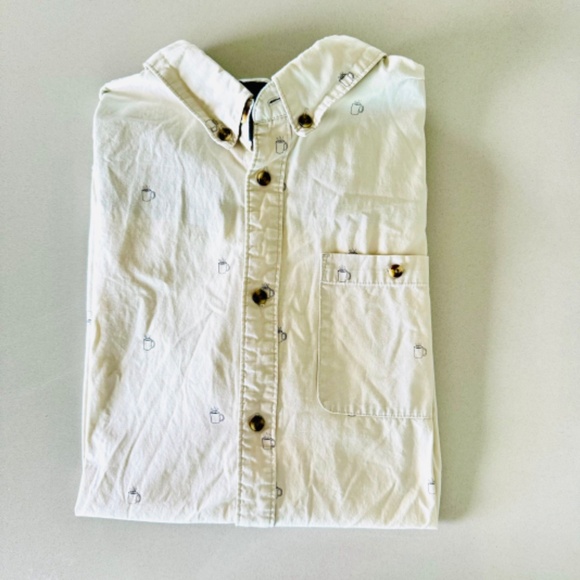 Active Ride Shop - Coffee Cup Button-Up Shirt ☕️ – Tan – Size Large - Picture 6 of 6